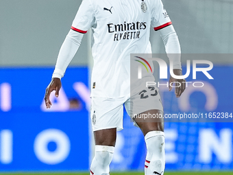 Fikayo Tomori of AC Milan during the Serie A Enilive match between ACF Fiorentina and AC Milan at Stadio Artemio Franchi on October 06, 2024...