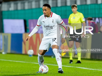 Noah Okafor of AC Milan during the Serie A Enilive match between ACF Fiorentina and AC Milan at Stadio Artemio Franchi on October 06, 2024 i...