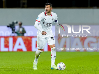 Theo Hernandez of AC Milan during the Serie A Enilive match between ACF Fiorentina and AC Milan at Stadio Artemio Franchi on October 06, 202...