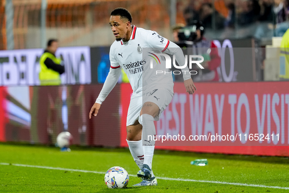 Noah Okafor of AC Milan during the Serie A Enilive match between ACF Fiorentina and AC Milan at Stadio Artemio Franchi on October 06, 2024 i...