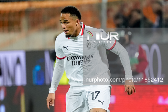 Noah Okafor of AC Milan during the Serie A Enilive match between ACF Fiorentina and AC Milan at Stadio Artemio Franchi on October 06, 2024 i...