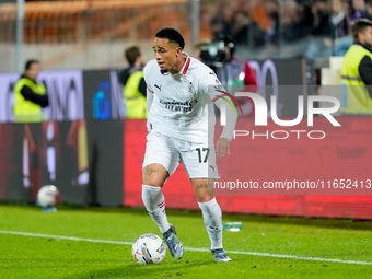 Noah Okafor of AC Milan during the Serie A Enilive match between ACF Fiorentina and AC Milan at Stadio Artemio Franchi on October 06, 2024 i...