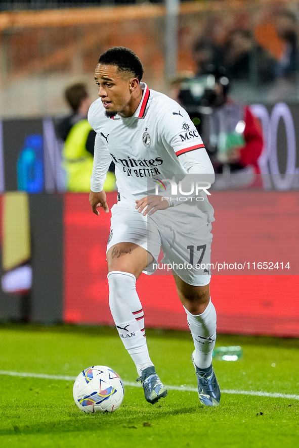 Noah Okafor of AC Milan during the Serie A Enilive match between ACF Fiorentina and AC Milan at Stadio Artemio Franchi on October 06, 2024 i...