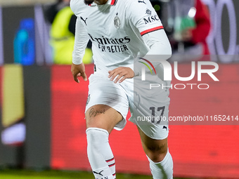 Noah Okafor of AC Milan during the Serie A Enilive match between ACF Fiorentina and AC Milan at Stadio Artemio Franchi on October 06, 2024 i...