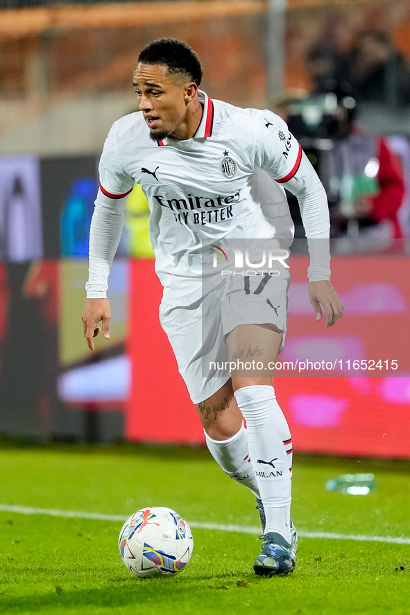 Noah Okafor of AC Milan during the Serie A Enilive match between ACF Fiorentina and AC Milan at Stadio Artemio Franchi on October 06, 2024 i...