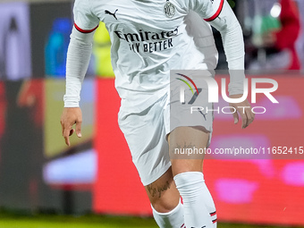 Noah Okafor of AC Milan during the Serie A Enilive match between ACF Fiorentina and AC Milan at Stadio Artemio Franchi on October 06, 2024 i...