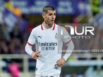 Alvaro Morata of AC Milan looks on during the Serie A Enilive match between ACF Fiorentina and AC Milan at Stadio Artemio Franchi on October...