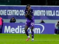 Moise Kean of ACF Fiorentina looks dejected during the Serie A Enilive match between ACF Fiorentina and AC Milan at Stadio Artemio Franchi o...