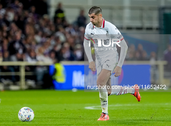 Alvaro Morata of AC Milan during the Serie A Enilive match between ACF Fiorentina and AC Milan at Stadio Artemio Franchi on October 06, 2024...