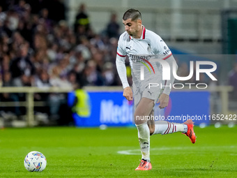 Alvaro Morata of AC Milan during the Serie A Enilive match between ACF Fiorentina and AC Milan at Stadio Artemio Franchi on October 06, 2024...