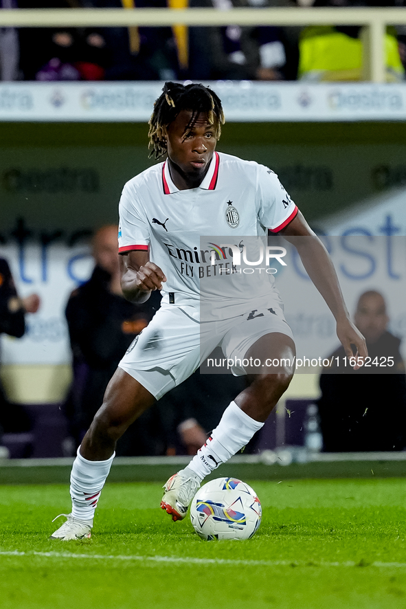 Samuel Chukwueze of AC Milan during the Serie A Enilive match between ACF Fiorentina and AC Milan at Stadio Artemio Franchi on October 06, 2...