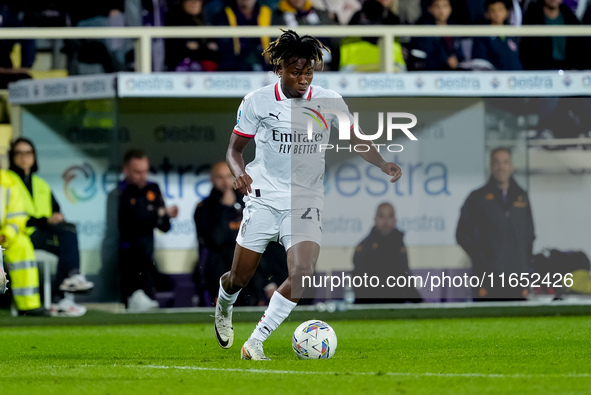 Samuel Chukwueze of AC Milan during the Serie A Enilive match between ACF Fiorentina and AC Milan at Stadio Artemio Franchi on October 06, 2...