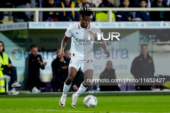 Samuel Chukwueze of AC Milan during the Serie A Enilive match between ACF Fiorentina and AC Milan at Stadio Artemio Franchi on October 06, 2...