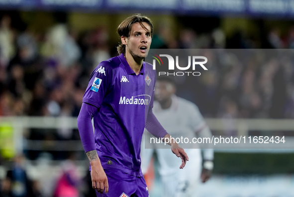 Andrea Colpani of ACF Fiorentina looks on during the Serie A Enilive match between ACF Fiorentina and AC Milan at Stadio Artemio Franchi on...