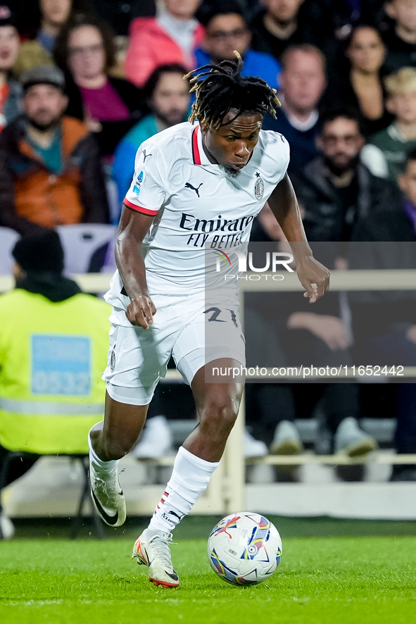 Samuel Chukwueze of AC Milan during the Serie A Enilive match between ACF Fiorentina and AC Milan at Stadio Artemio Franchi on October 06, 2...