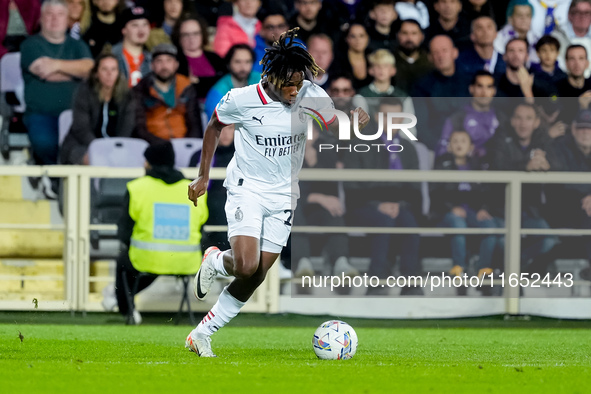 Samuel Chukwueze of AC Milan during the Serie A Enilive match between ACF Fiorentina and AC Milan at Stadio Artemio Franchi on October 06, 2...