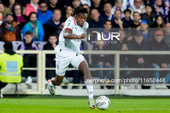 Samuel Chukwueze of AC Milan during the Serie A Enilive match between ACF Fiorentina and AC Milan at Stadio Artemio Franchi on October 06, 2...