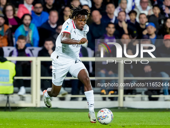 Samuel Chukwueze of AC Milan during the Serie A Enilive match between ACF Fiorentina and AC Milan at Stadio Artemio Franchi on October 06, 2...