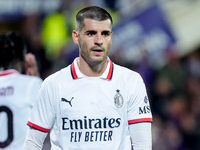 Alvaro Morata of AC Milan looks on during the Serie A Enilive match between ACF Fiorentina and AC Milan at Stadio Artemio Franchi on October...