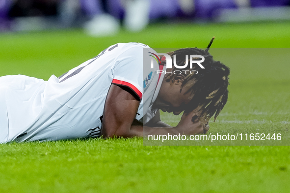 Samuel Chukwueze of AC Milan looks dejected during the Serie A Enilive match between ACF Fiorentina and AC Milan at Stadio Artemio Franchi o...