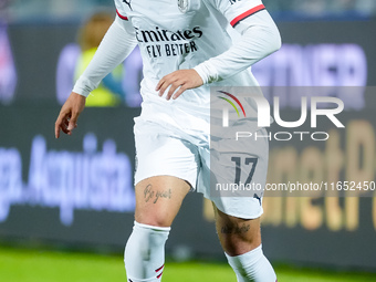 Noah Okafor of AC Milan during the Serie A Enilive match between ACF Fiorentina and AC Milan at Stadio Artemio Franchi on October 06, 2024 i...