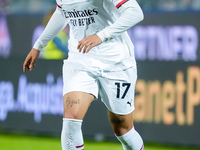 Noah Okafor of AC Milan during the Serie A Enilive match between ACF Fiorentina and AC Milan at Stadio Artemio Franchi on October 06, 2024 i...