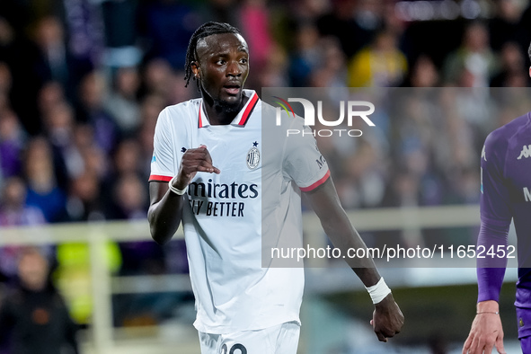 Tammy Abraham of AC Milan looks on during the Serie A Enilive match between ACF Fiorentina and AC Milan at Stadio Artemio Franchi on October...