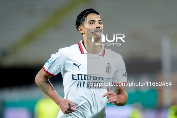 Tijjani Reijnders of AC Milan looks on during the Serie A Enilive match between ACF Fiorentina and AC Milan at Stadio Artemio Franchi on Oct...