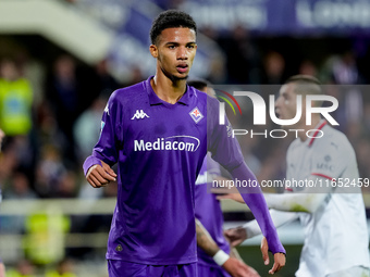 Amir Richardson of ACF Fiorentina looks on during the Serie A Enilive match between ACF Fiorentina and AC Milan at Stadio Artemio Franchi on...