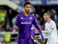 Amir Richardson of ACF Fiorentina looks on during the Serie A Enilive match between ACF Fiorentina and AC Milan at Stadio Artemio Franchi on...