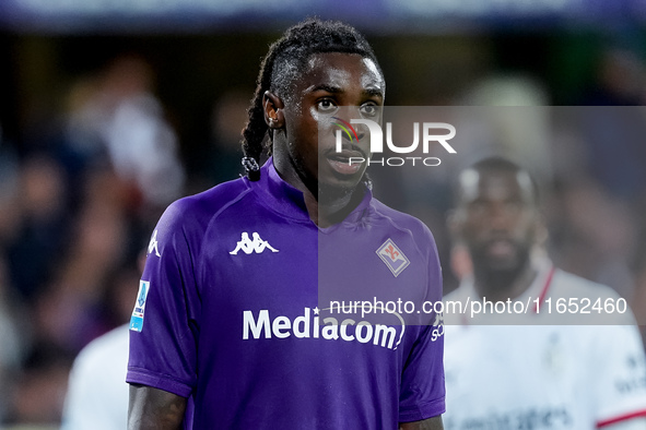 Moise Kean of ACF Fiorentina during the Serie A Enilive match between ACF Fiorentina and AC Milan at Stadio Artemio Franchi on October 06, 2...