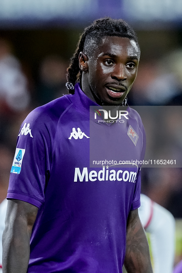 Moise Kean of ACF Fiorentina during the Serie A Enilive match between ACF Fiorentina and AC Milan at Stadio Artemio Franchi on October 06, 2...