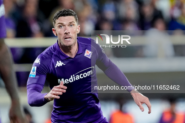 Robin Gosens of ACF Fiorentina looks on during the Serie A Enilive match between ACF Fiorentina and AC Milan at Stadio Artemio Franchi on Oc...