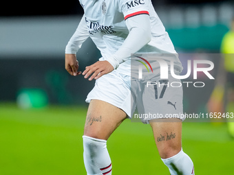 Noah Okafor of AC Milan during the Serie A Enilive match between ACF Fiorentina and AC Milan at Stadio Artemio Franchi on October 06, 2024 i...