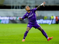 Dodo of ACF Fiorentina celebrates the victory during the Serie A Enilive match between ACF Fiorentina and AC Milan at Stadio Artemio Franchi...