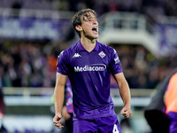 Edoardo Bove of ACF Fiorentina celebrates the victory during the Serie A Enilive match between ACF Fiorentina and AC Milan at Stadio Artemio...