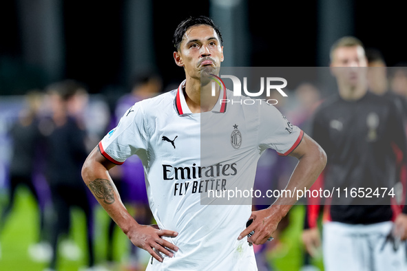 Tijjani Reijnders of AC Milan looks dejected during the Serie A Enilive match between ACF Fiorentina and AC Milan at Stadio Artemio Franchi...