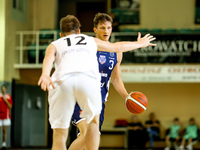 Jakub Sadowski participates in a Polish 2nd Division game between Young Slask Wroclaw and Pogon in Wroclaw, Poland, on October 9, 2024. (