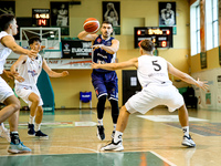 Tomasz Prostak participates in a Polish 2nd Division game between Young Slask Wroclaw and Pogon in Wroclaw, Poland, on October 9, 2024. (