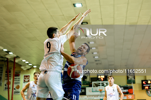 GRZEGORZ MORDZAK participates in a Polish 2nd Division game between Young Slask Wroclaw and Pogon in Wroclaw, Poland, on October 9, 2024. 