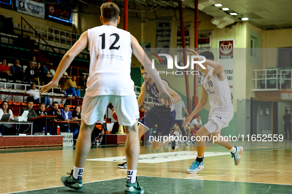 PAWEL NOWICKI participates in a Polish 2nd Division game between Young Slask Wroclaw and Pogon in Wroclaw, Poland, on October 9, 2024. 