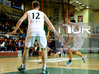 PAWEL NOWICKI participates in a Polish 2nd Division game between Young Slask Wroclaw and Pogon in Wroclaw, Poland, on October 9, 2024. (