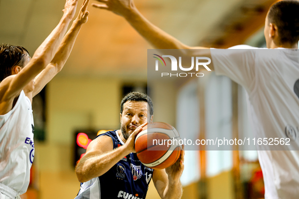 GRZEGORZ MORDZAK participates in a Polish 2nd Division game between Young Slask Wroclaw and Pogon in Wroclaw, Poland, on October 9, 2024. 