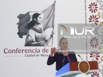 Claudia Sheinbaum Pardo, President of Mexico, speaks during a briefing conference about the energy reforms at the National Palace in Mexico...