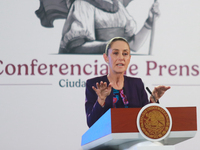 Claudia Sheinbaum Pardo, President of Mexico, speaks during a briefing conference about the energy reforms at the National Palace in Mexico...