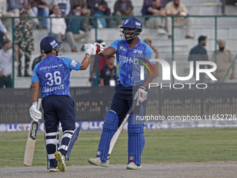 Shreevats Goswami of Southern Superstars remains unbeaten on 37 from 39 balls during the Legends League Cricket T20 match between Toyam Hyde...