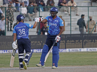 Shreevats Goswami of Southern Superstars remains unbeaten on 37 from 39 balls during the Legends League Cricket T20 match between Toyam Hyde...