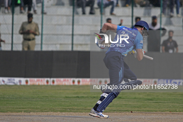 Martin Guptill of Southern Superstars bats during the Legends League Cricket T20 match between Toyam Hyderabad and Southern Superstars at th...