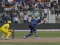 Martin Guptill of Southern Superstars bats during the Legends League Cricket T20 match between Toyam Hyderabad and Southern Superstars at th...