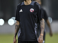 Edmilson Junior from the Qatar National football team attends a training session at Aspire Academy in Doha, Qatar, on October 9, 2024, ahead...